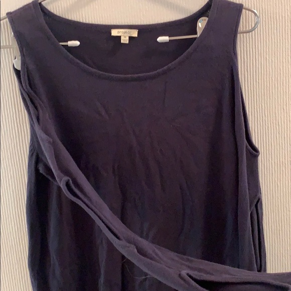 Project Sweaters - Navy Off the Shoulder, Long Sleeve Sweater